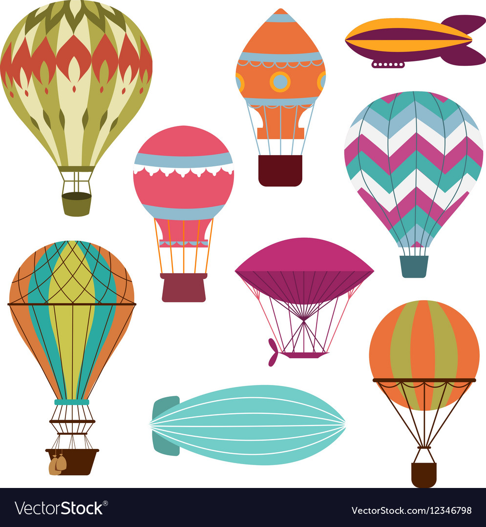 Retro hot air balloons Royalty Free Vector Image