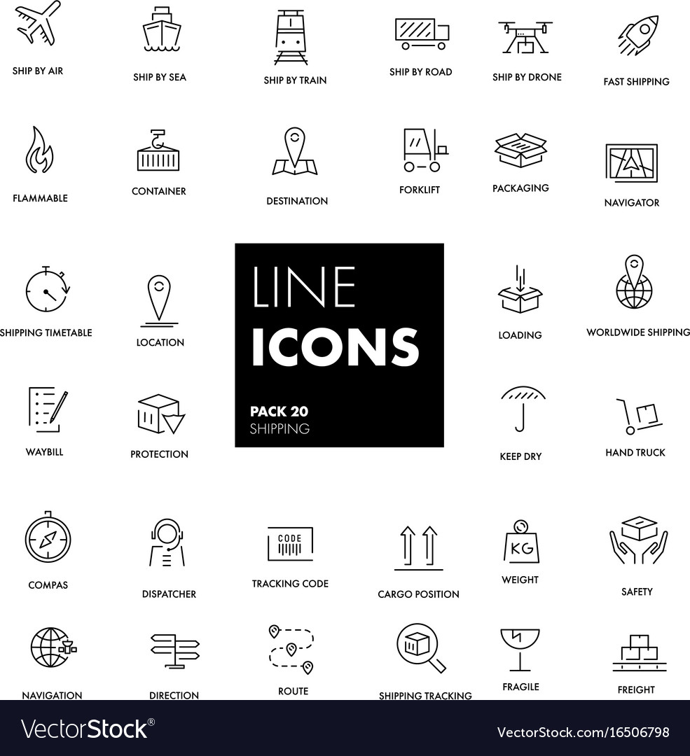 Shipping Icon Set - Line Style