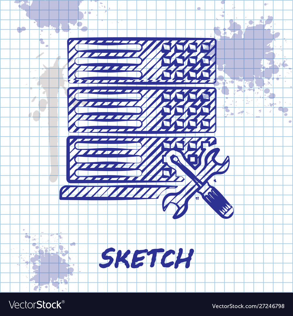 Sketch line database server with screwdriver