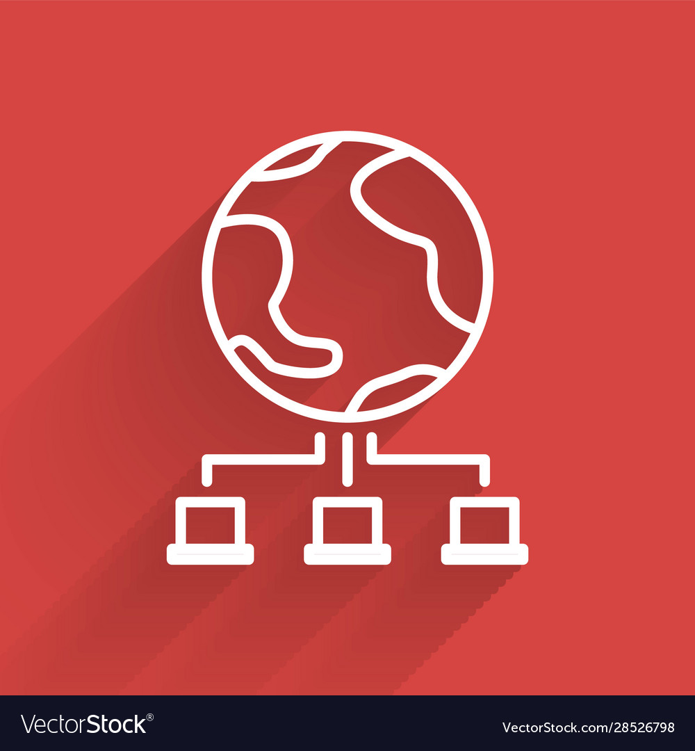 White line computer network icon isolated Vector Image White line computer network icon isolated