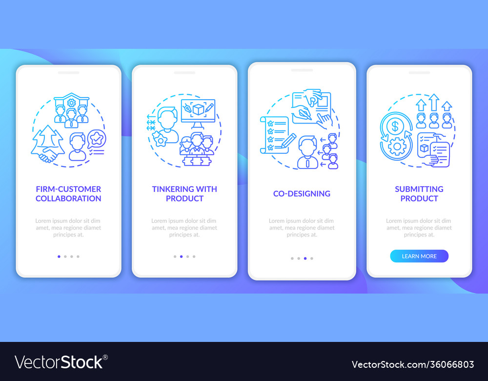 Co creation types onboarding mobile app page