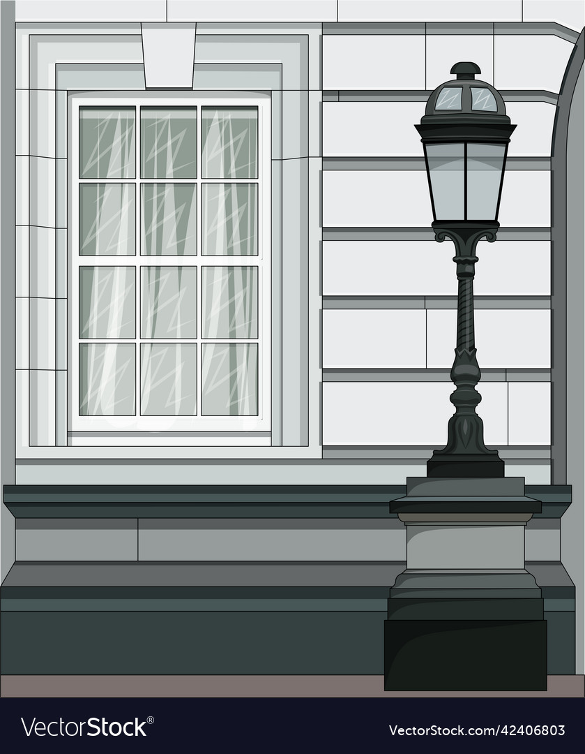 Facade of the building with a window