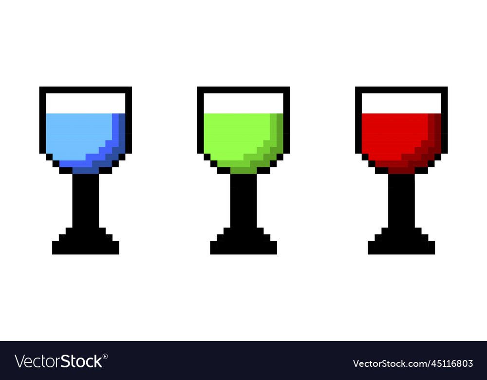 Green red pixel glasses with liquid retro game