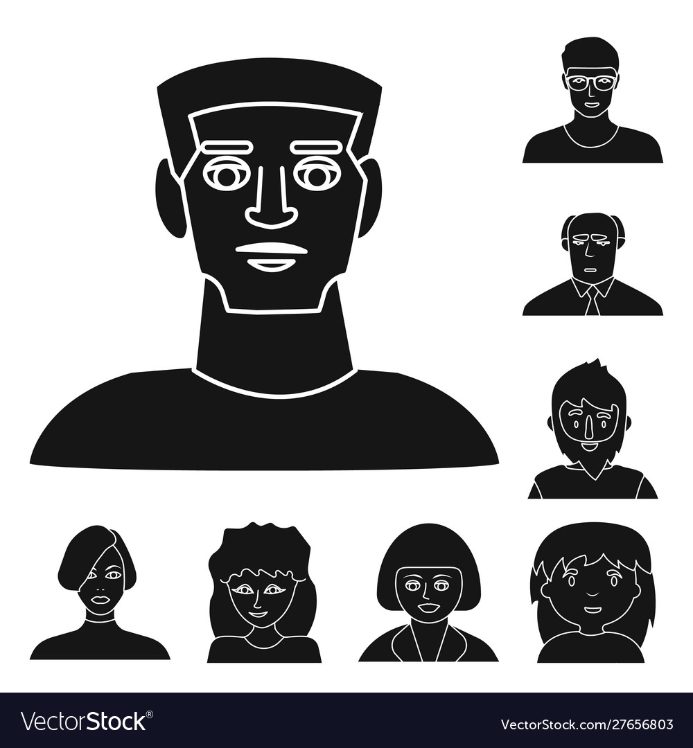 Isolated object avatar and profession icon set vector image Isolated object avatar and profession icon set