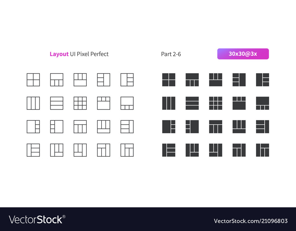 Layout ui pixel perfect well-crafted thin vector image Layout ui pixel perfect well-crafted thin