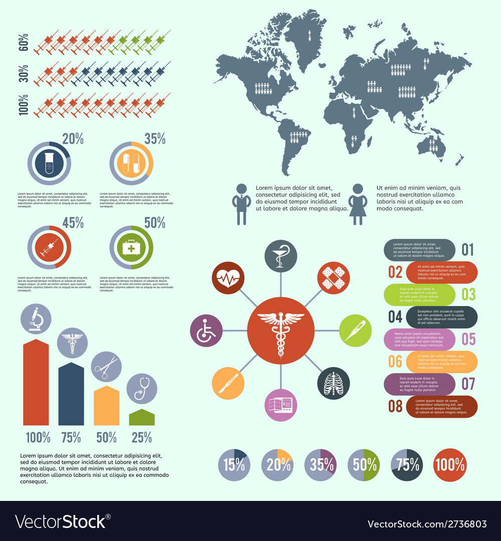 Medical healthcare infographic Royalty Free Vector Image