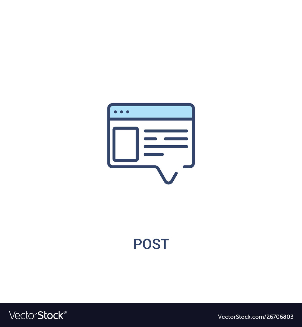 Post concept 2 colored icon simple line element vector image Post concept 2 colored icon simple line element