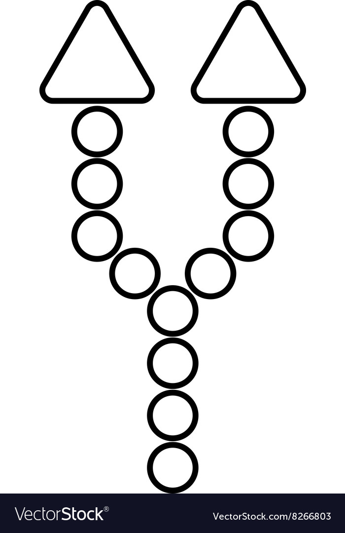 Split arrow up contour icon