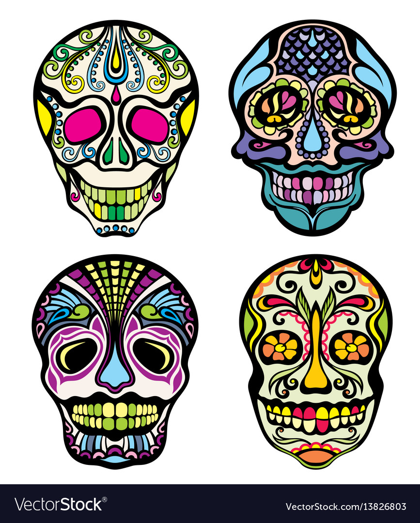 Sugar skull Royalty Free Vector Image - VectorStock