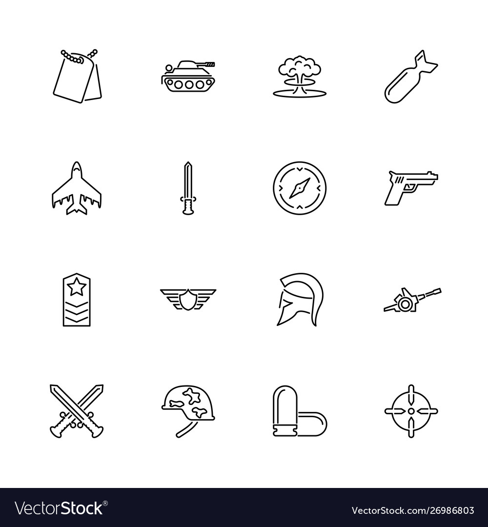 War - flat icons Royalty Free Vector Image - VectorStock