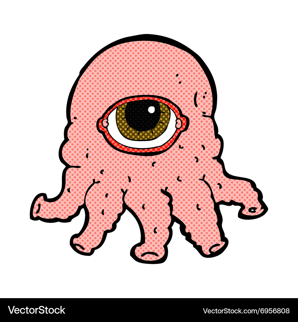 Comic cartoon alien head Royalty Free Vector Image
