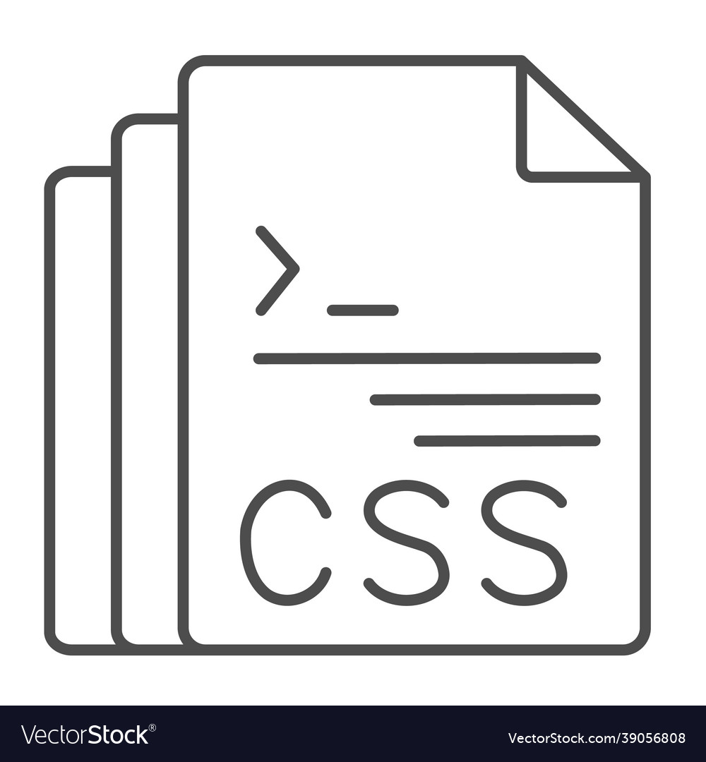 Css-Code Dokumentdateien Dünne Linie Symbol