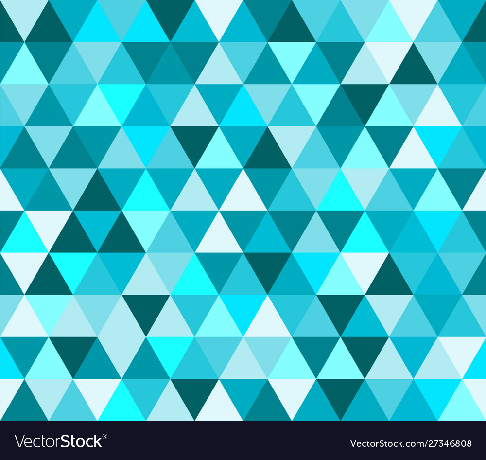 Cyan triangular seamless pattern geometric vector image Cyan triangular seamless pattern geometric