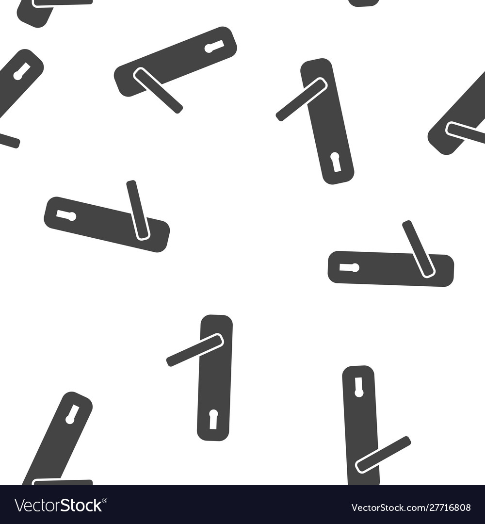 Door handle with lock icon seamless pattern