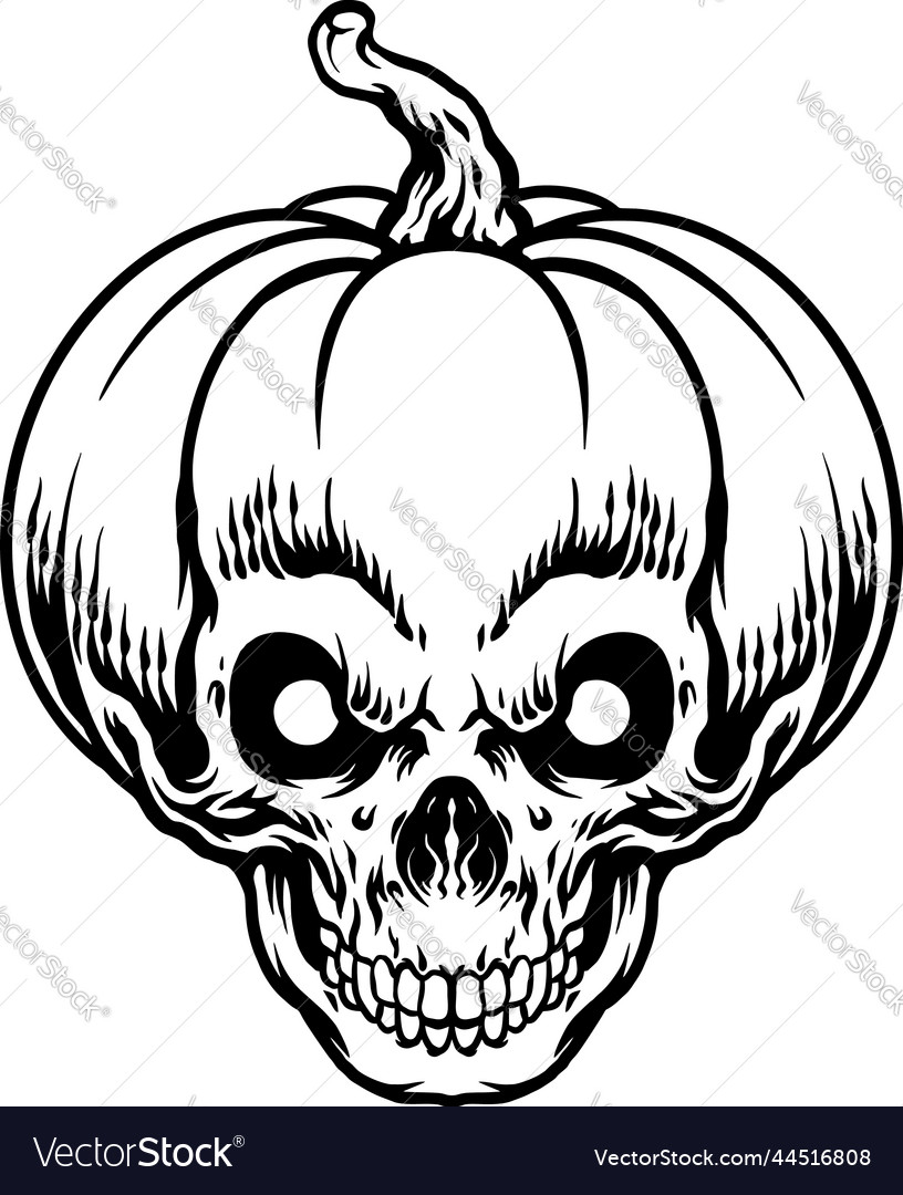 Halloween Skull Pumpkin Clip Art