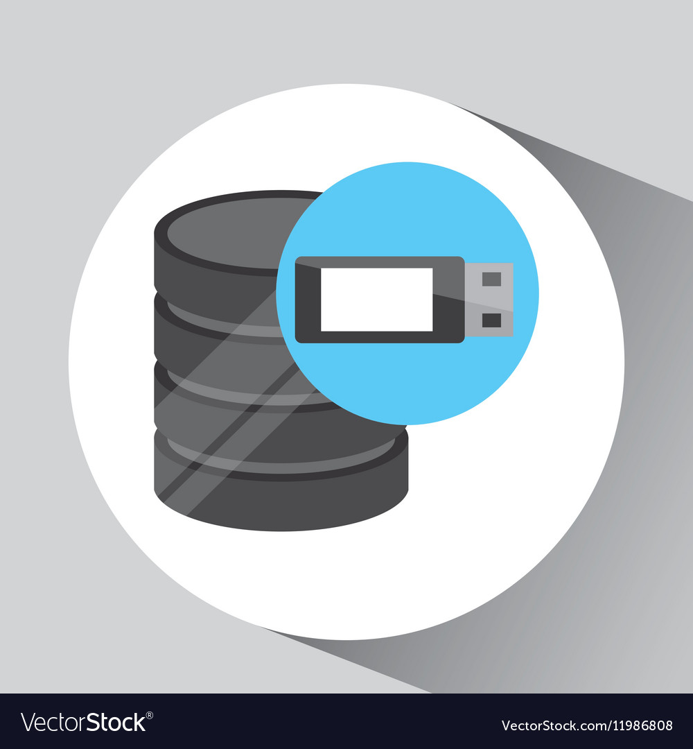 Hand holds data usb storage information icon