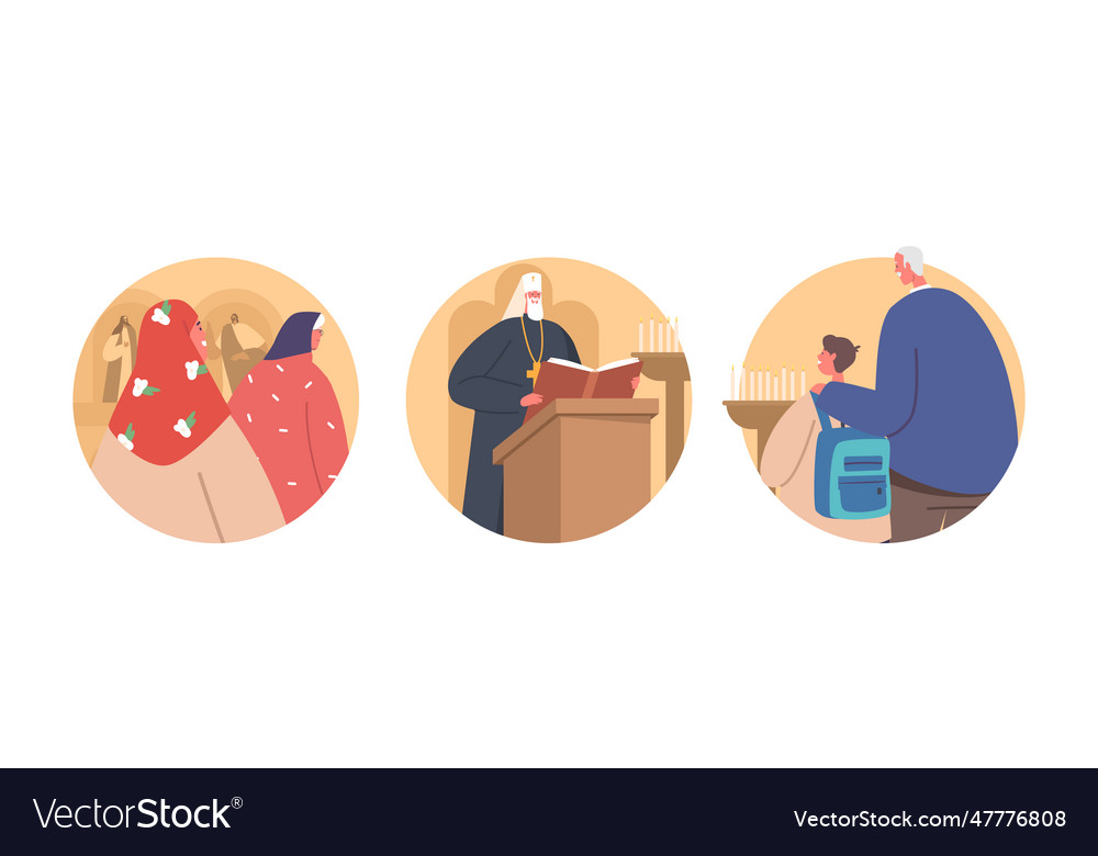 Isolated icons or avatars with characters attend vector image Isolated icons or avatars with characters attend