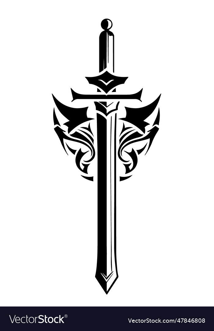 Knight sword tattoo Royalty Free Vector Image - VectorStock