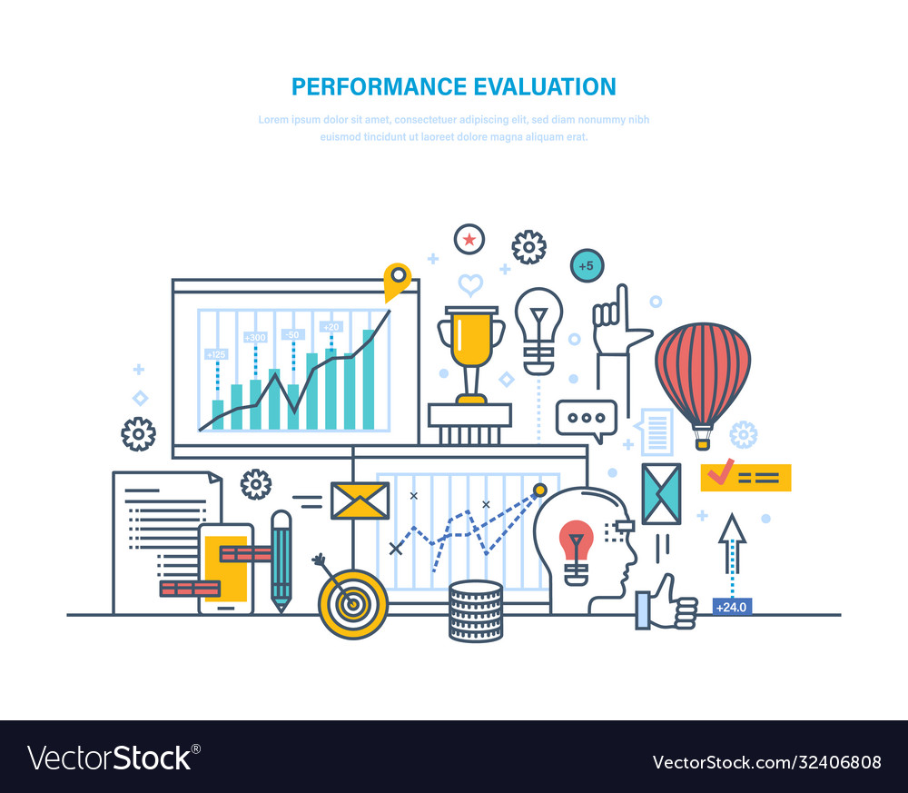 Performance evaluation working quality control vector image Performance evaluation working quality control