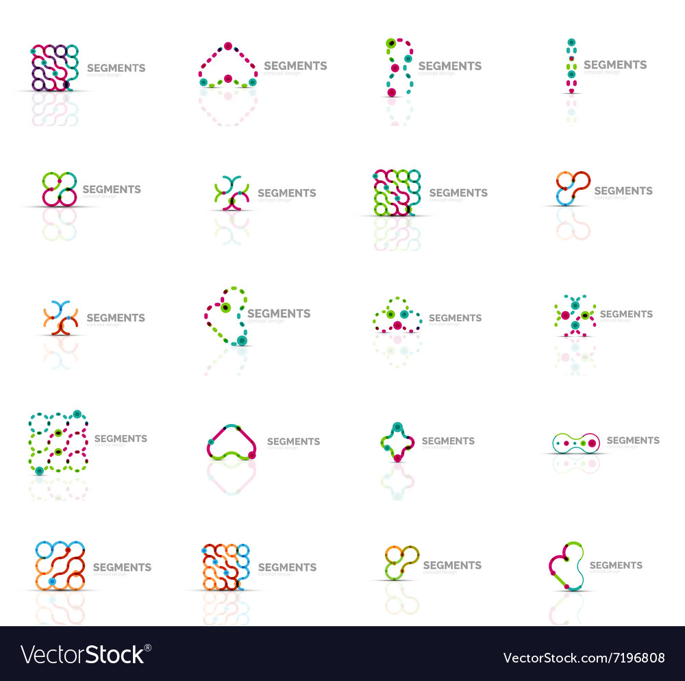 Set of linear abstract logos swirl circle