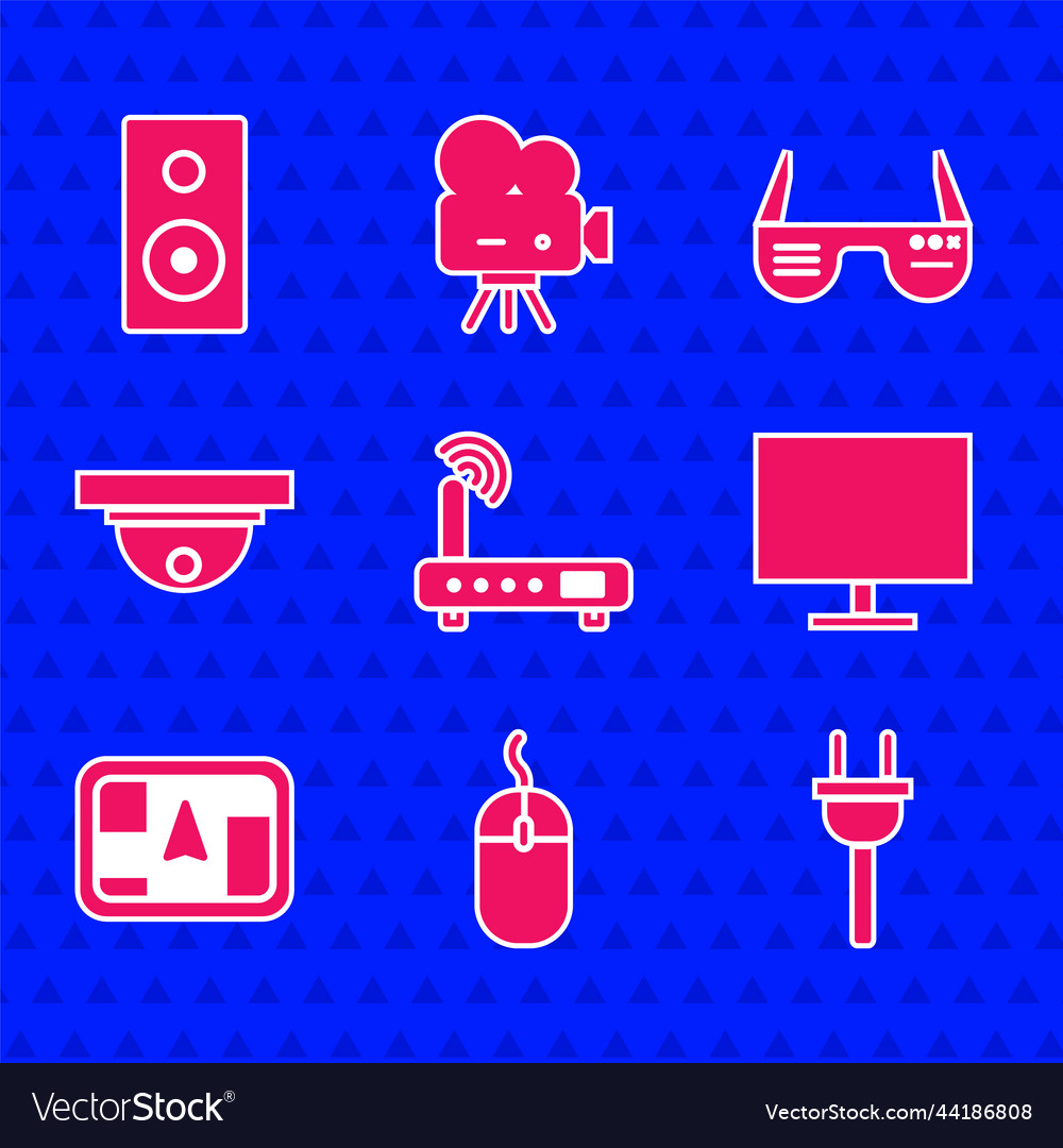 Set router and wi-fi signal computer mouse vector image Set router and wi-fi signal computer mouse