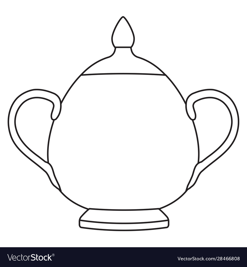 Sugar pot outline isolated