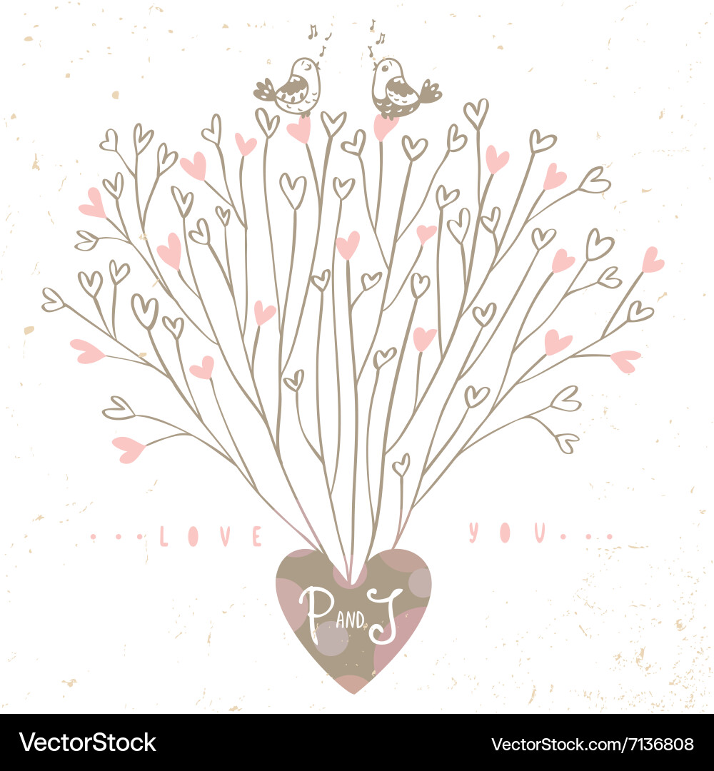 Tree hearts design Royalty Free Vector Image - VectorStock