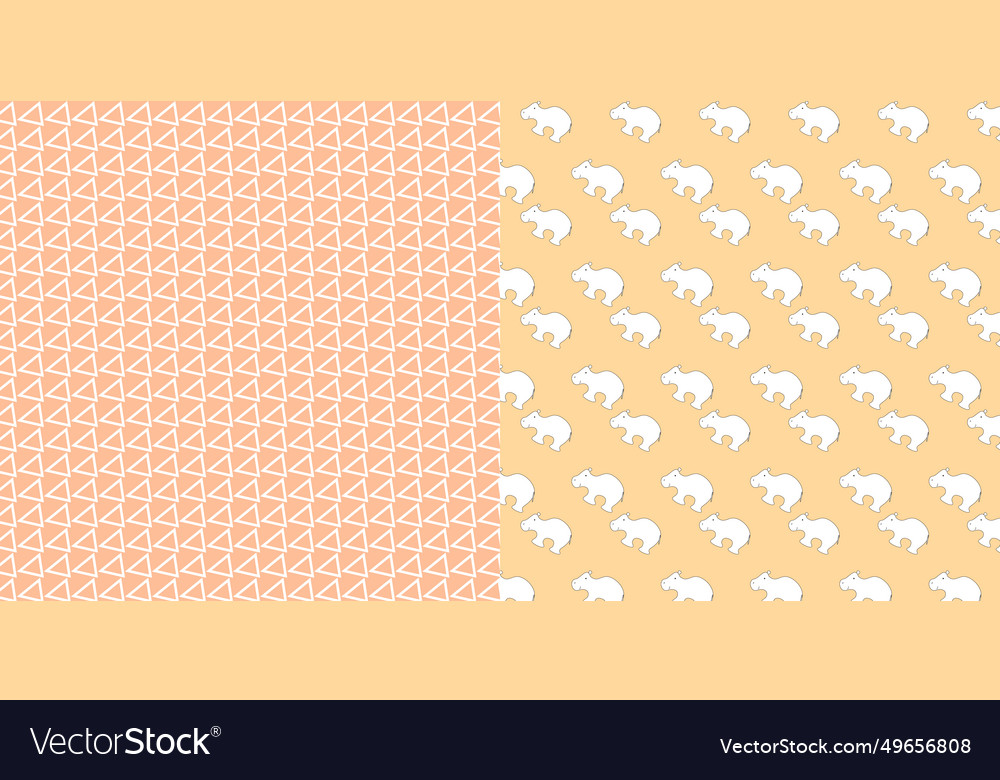 White hippo geometry pattern and triangle
