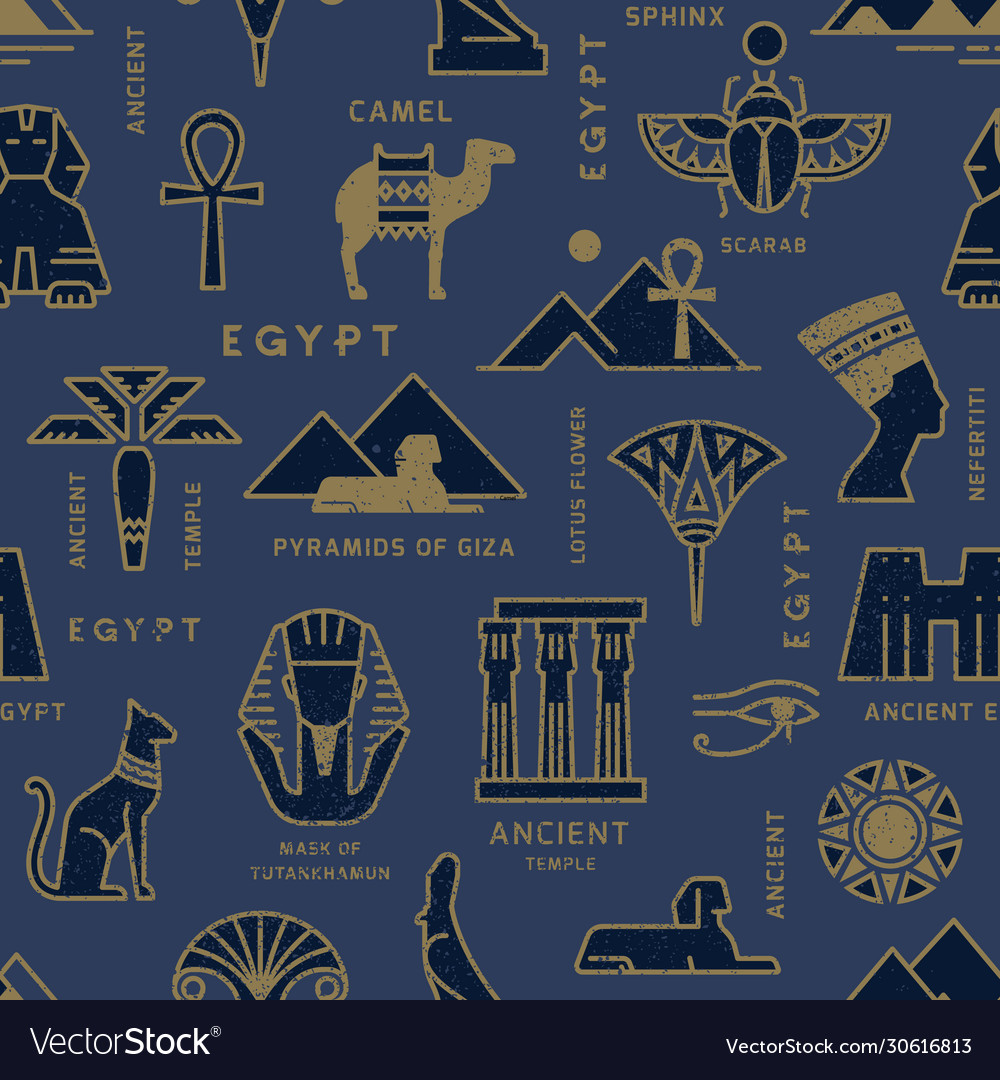 A seamless pattern based on symbols ancient