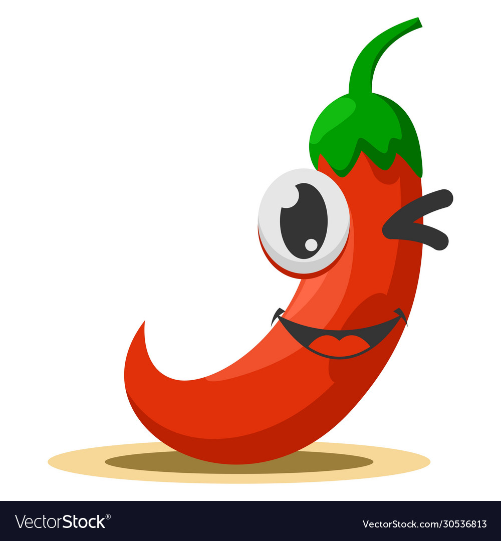 Adorable chili mascot cartoon