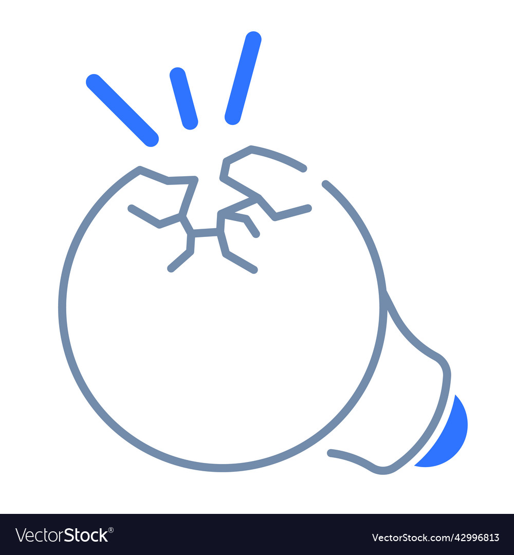 Broken lamp empty state single isolated icon
