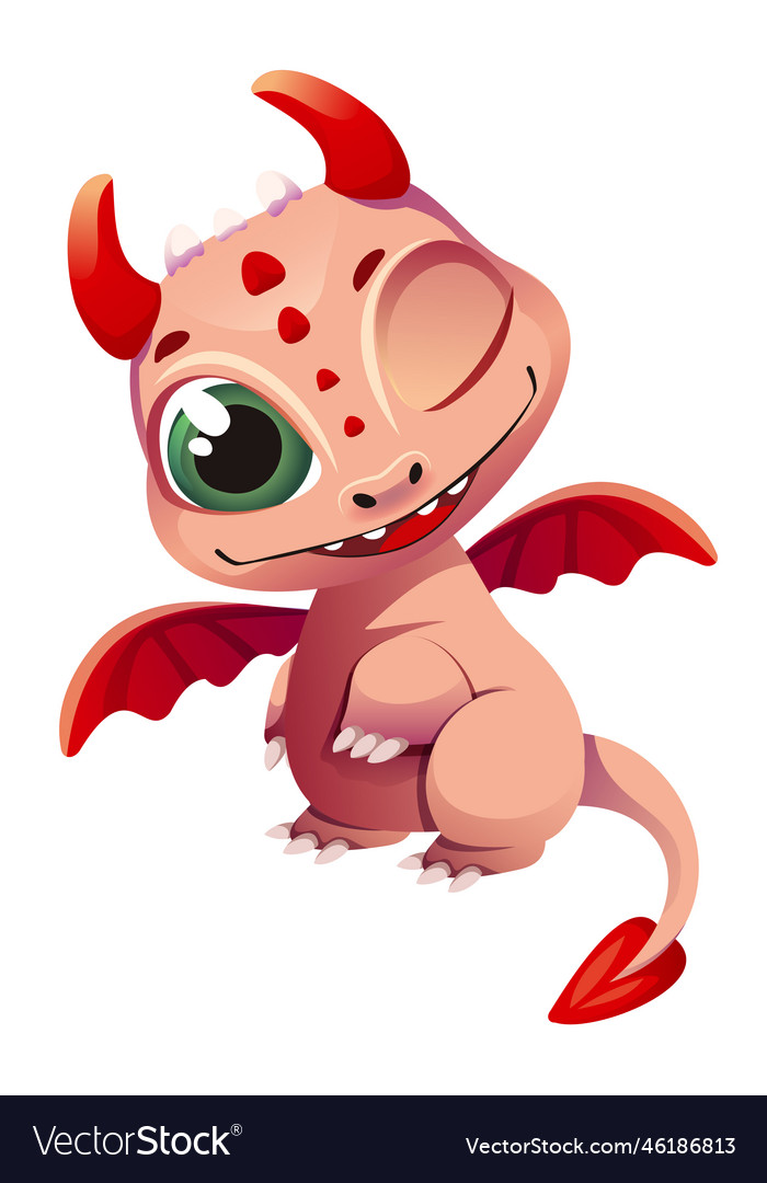 Cute dragon 2 Royalty Free Vector Image - VectorStock