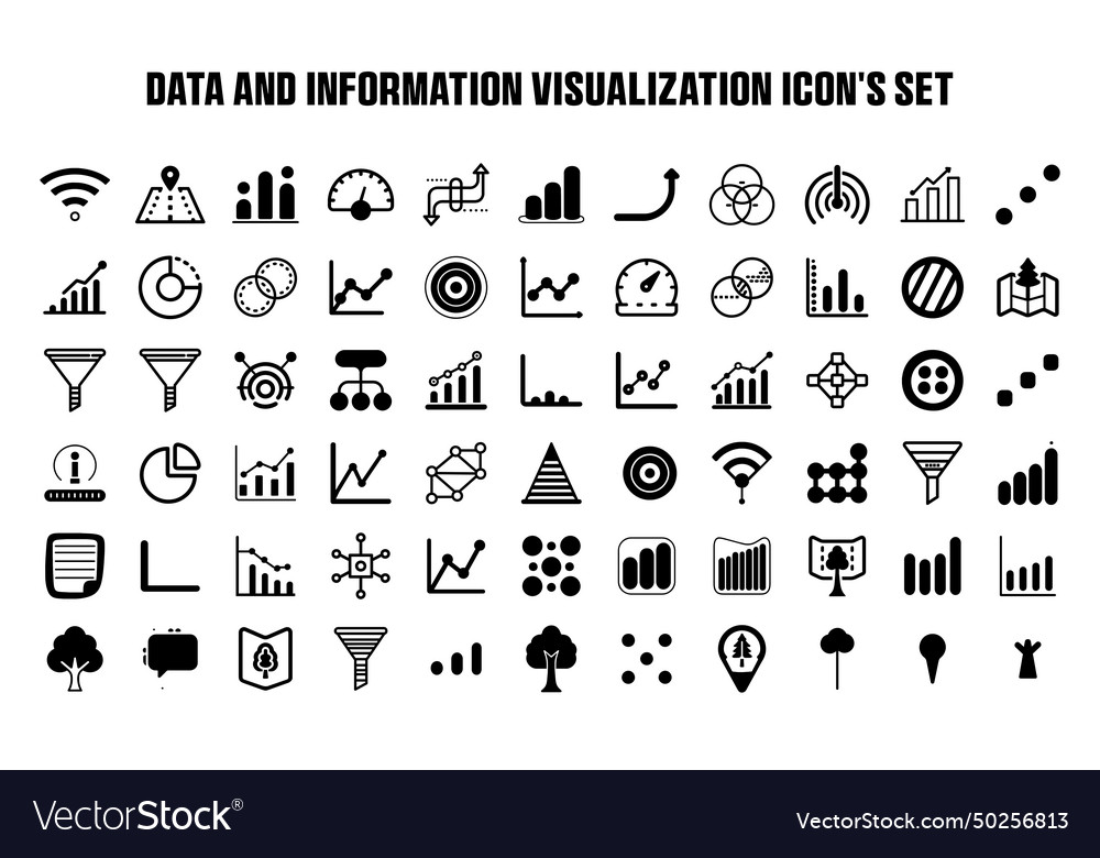 Data and information visualization icons set