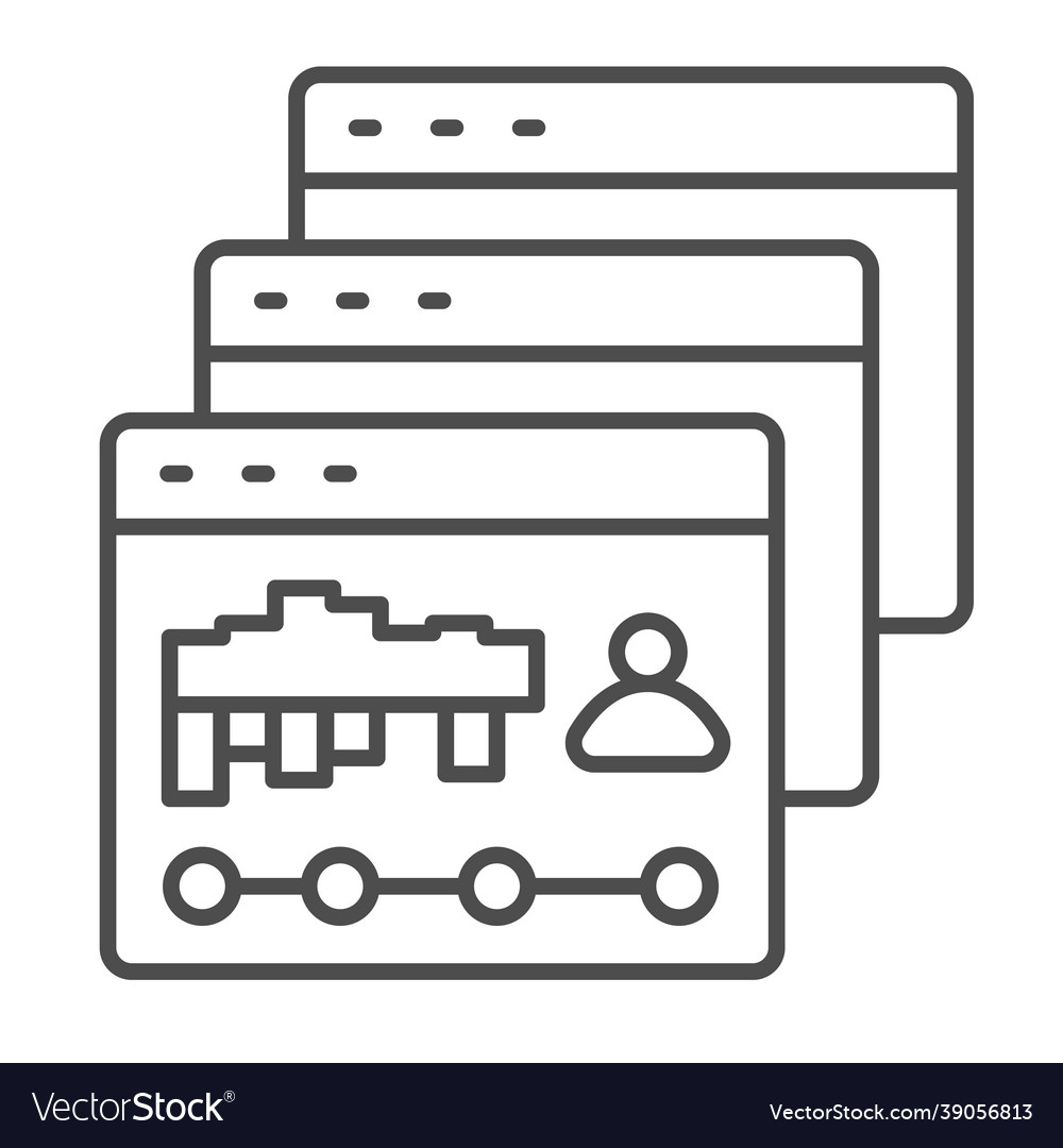 Dialog windows with site visits statistic thin vector image Dialog windows with site visits statistic thin