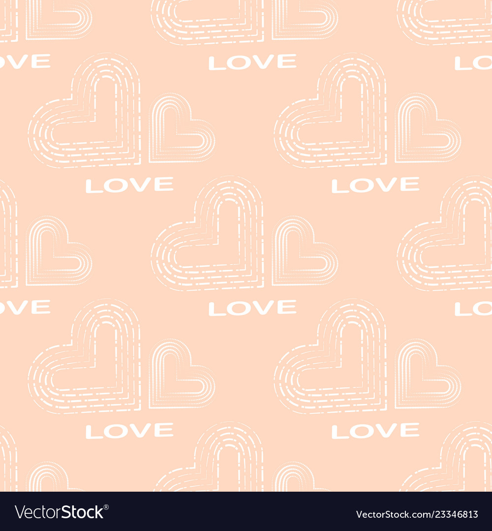 Dotted Heart Pattern with Love