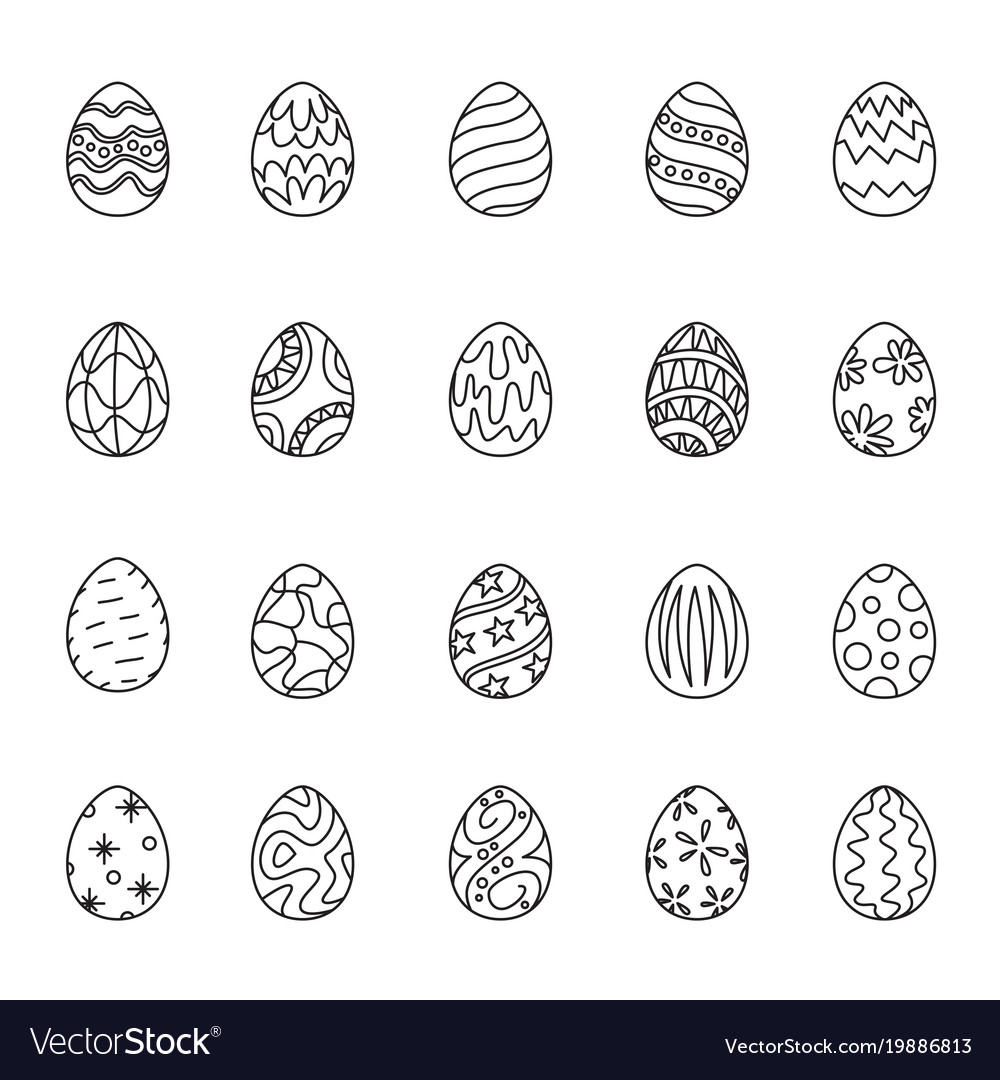 Easter Outline Icons