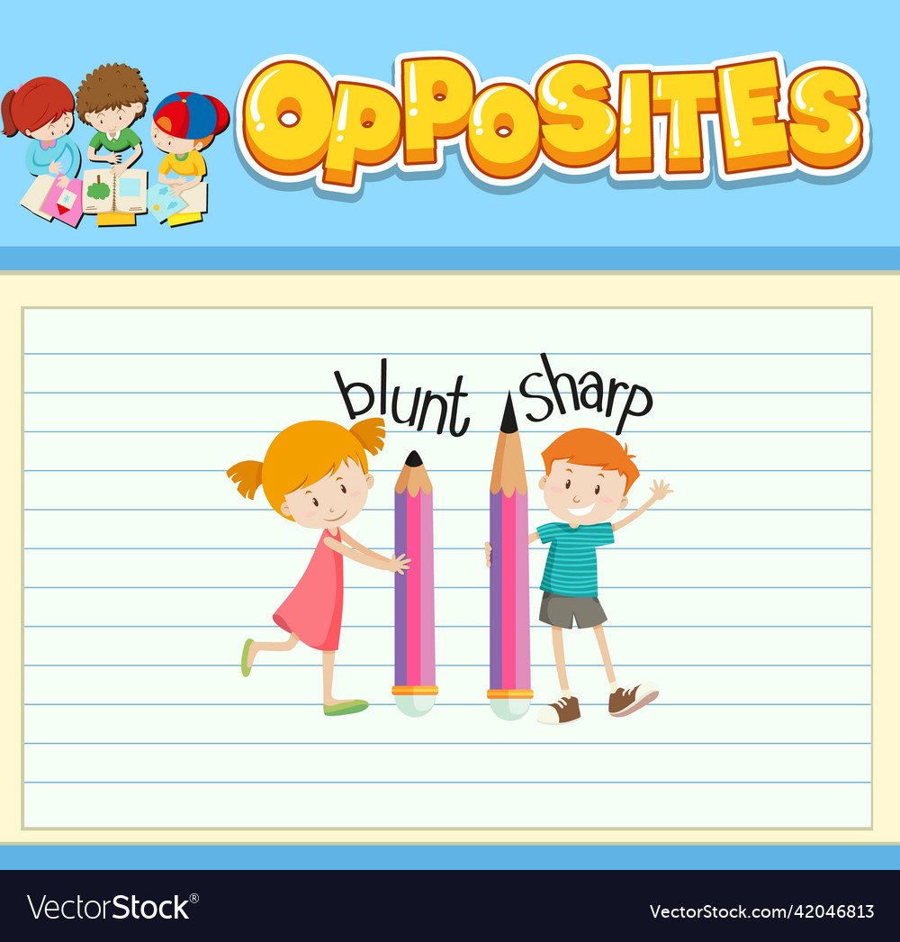 Education word card of english opposites