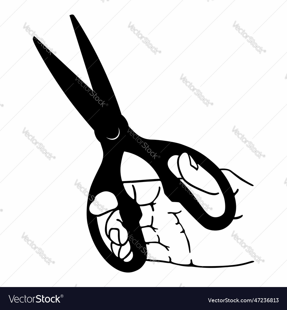 Hand fingers in scissors loops