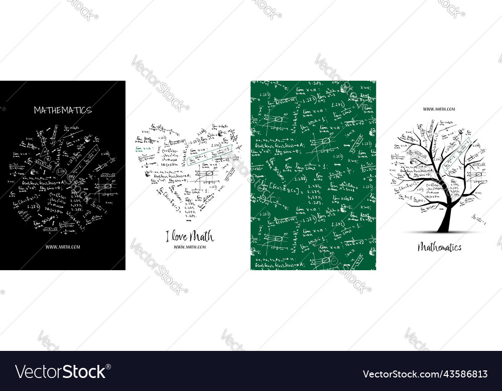 Math concept art collection frame pattern tree vector image Math concept art collection frame pattern tree