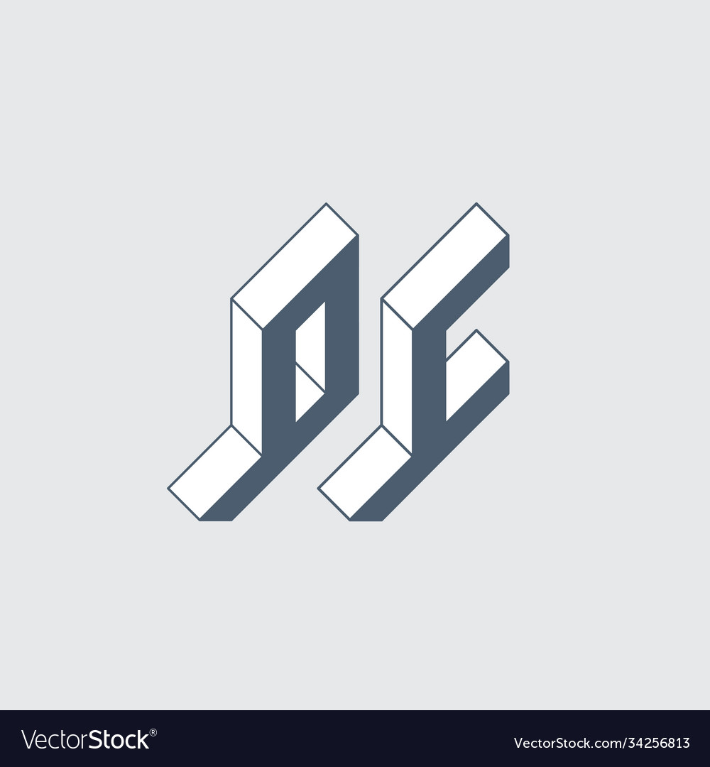Oc - 2-letter code isometric 3d font for design 0 vector image Oc - 2-letter code isometric 3d font for design 0