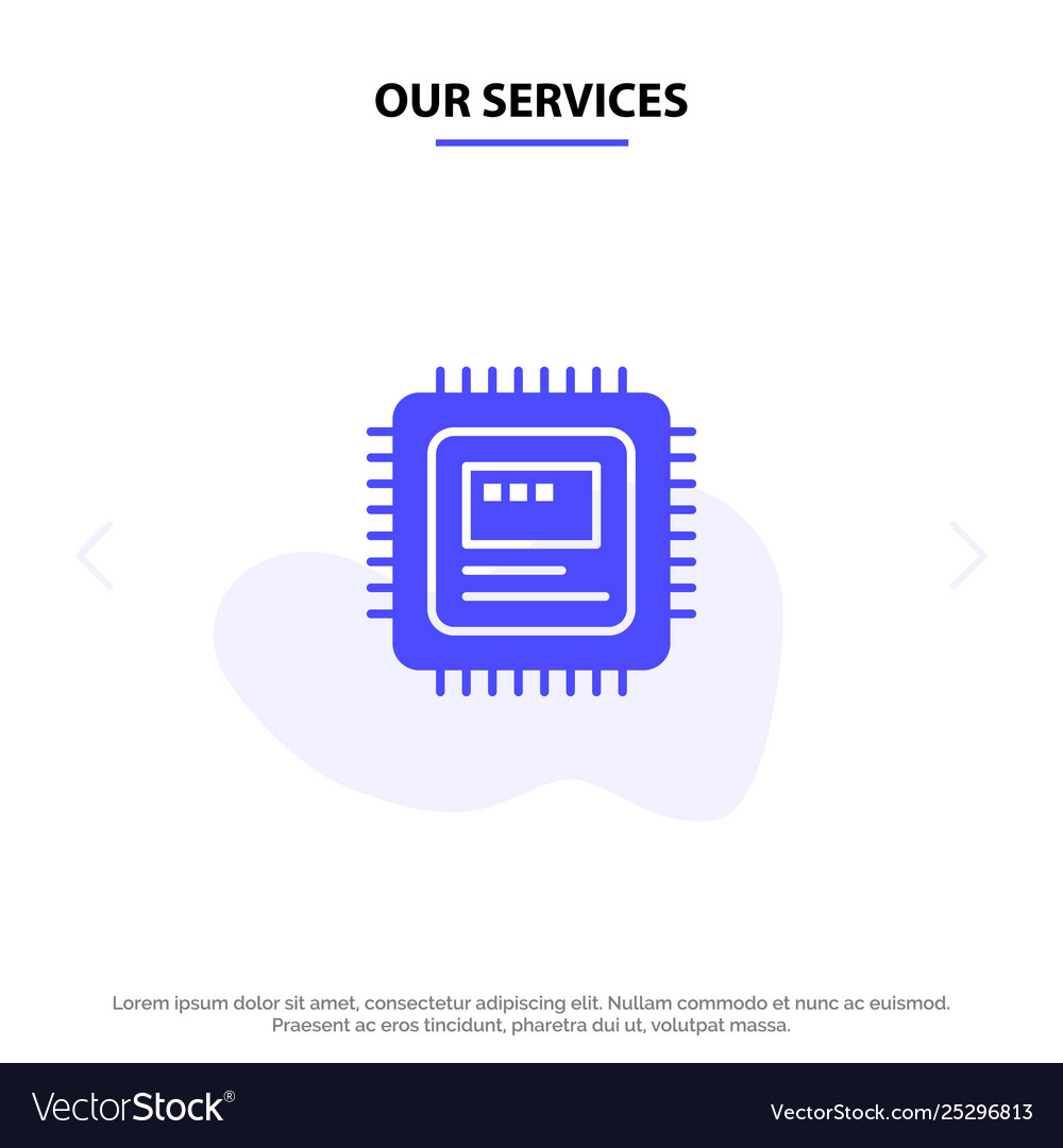Our services cpu storage computer hardware solid vector image Our services cpu storage computer hardware solid