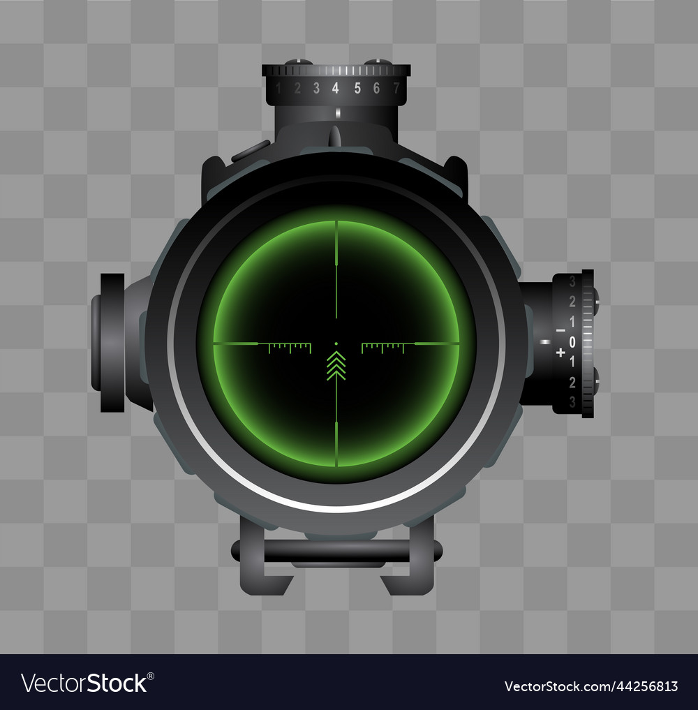 Realistic sniper scope zoom view isolated Vector Image Realistic sniper scope zoom view isolated