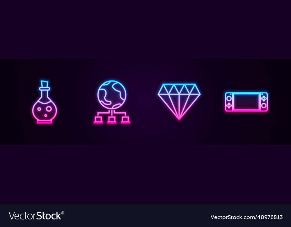 Set line bottle with magic elixir computer vector image Set line bottle with magic elixir computer