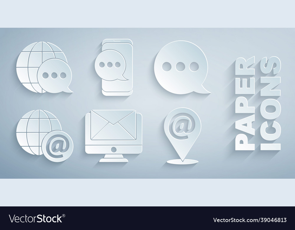 Set monitor and envelope speech bubble chat Vector Image Set monitor and envelope speech bubble chat