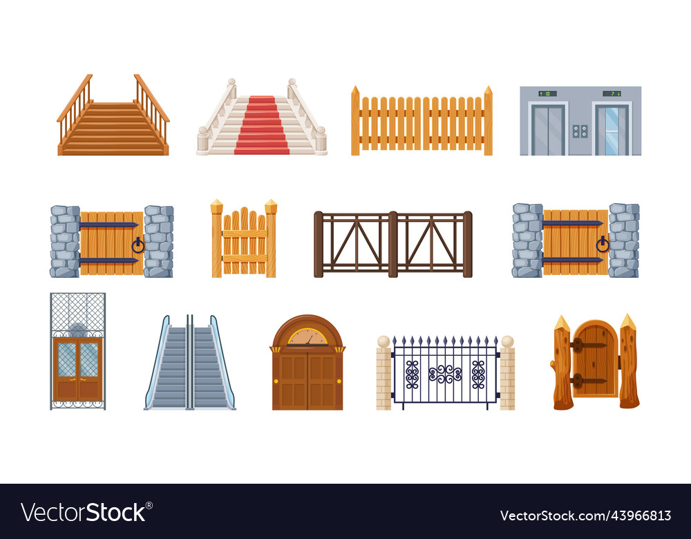 Set of architectural and interior objects
