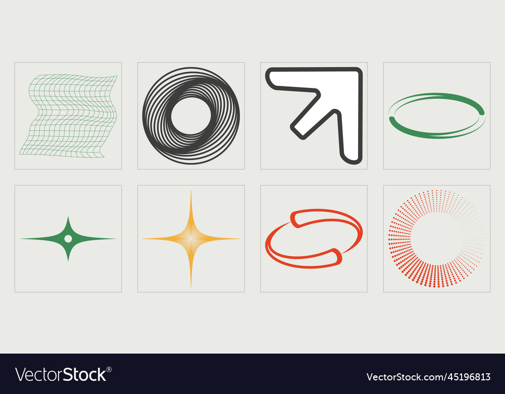 Set of y2k style objects big Vector Image Set of y2k style objects big