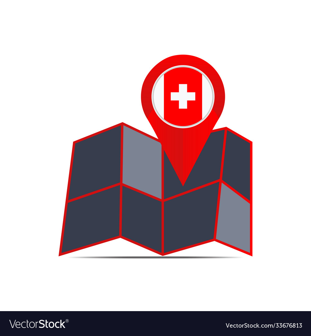 Swiss map icon isolated with country flags Vector Image Swiss map icon isolated with country flags