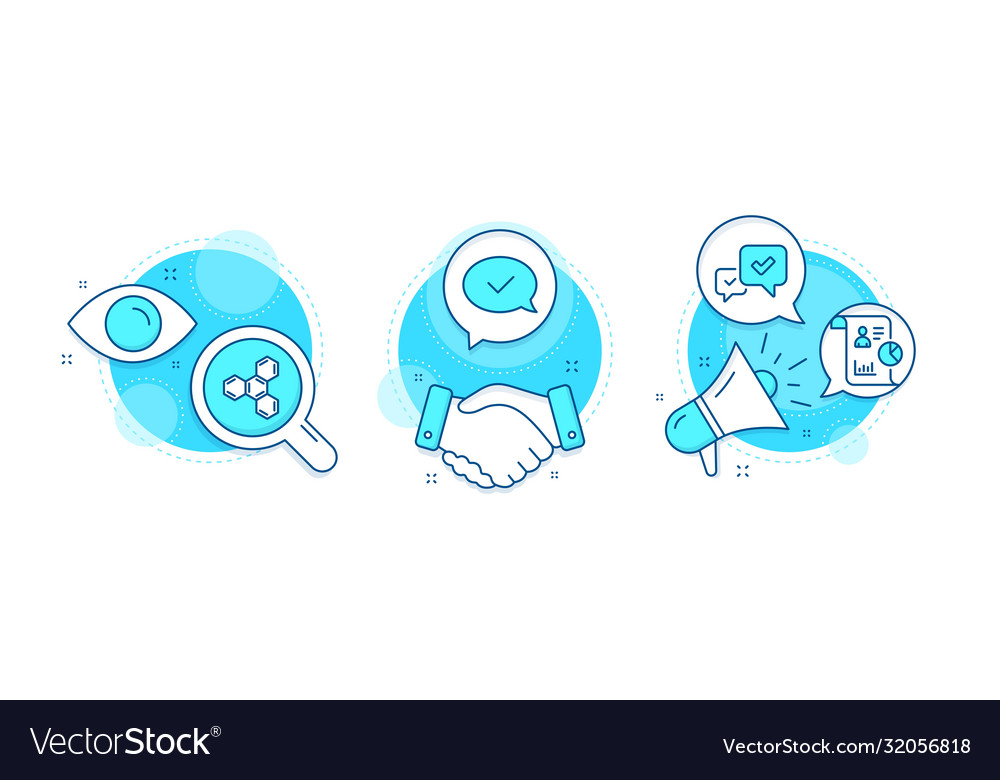 Approved message report and approve icons set Vector Image Approved message report and approve icons set
