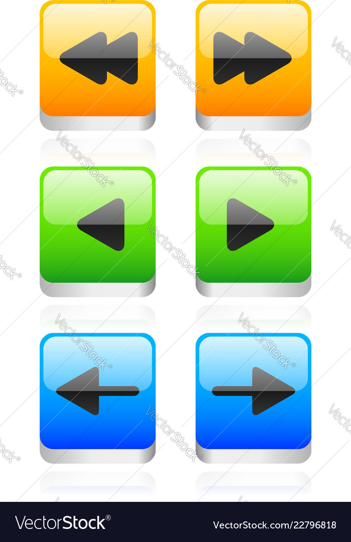 Arrow button set vector image Arrow button set