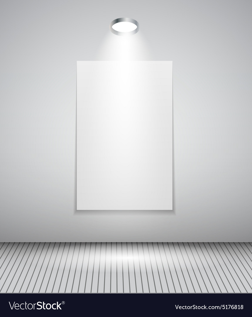 Background with lighting lamp and frame empty